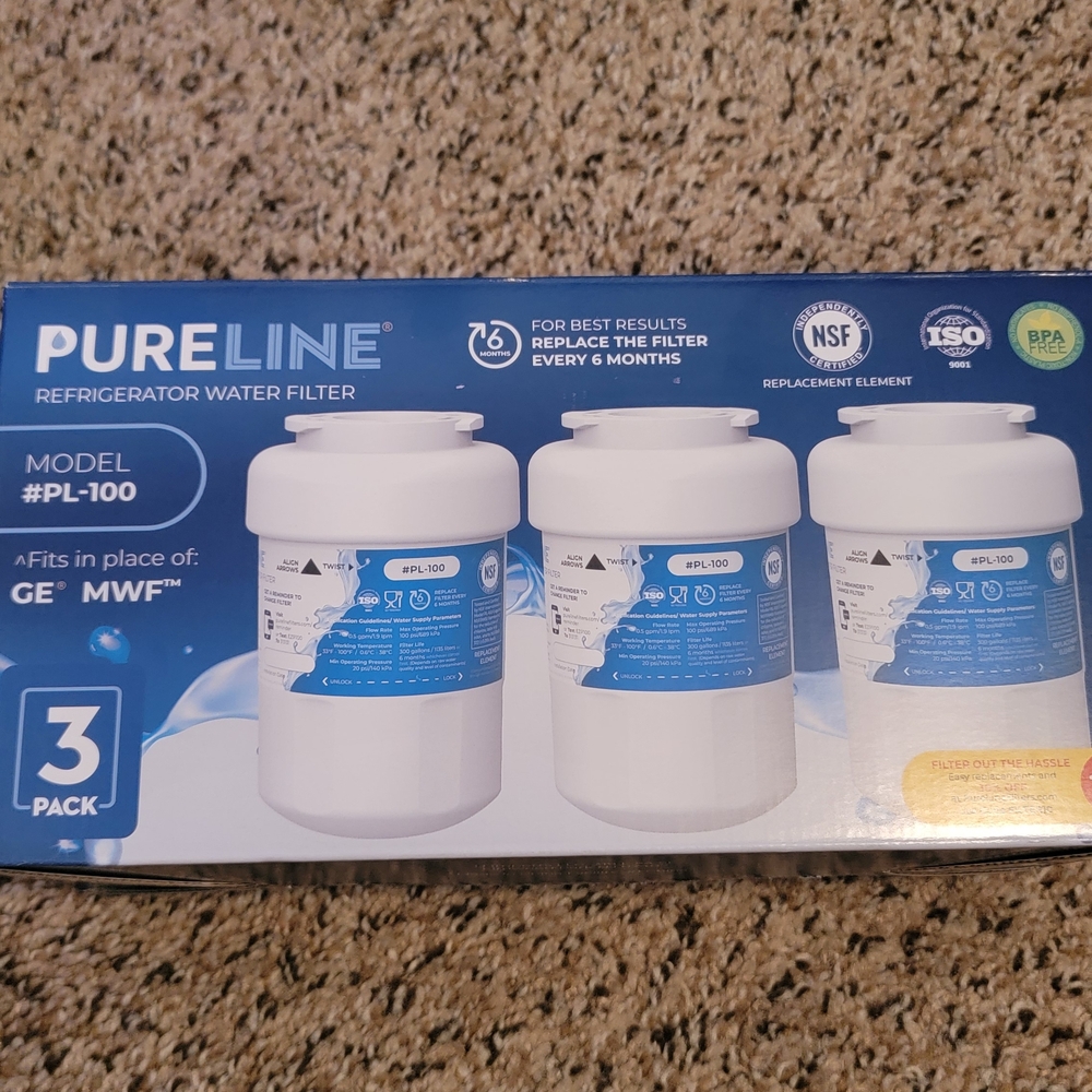 Pureline Refrigerator Water Filter 3-Pack